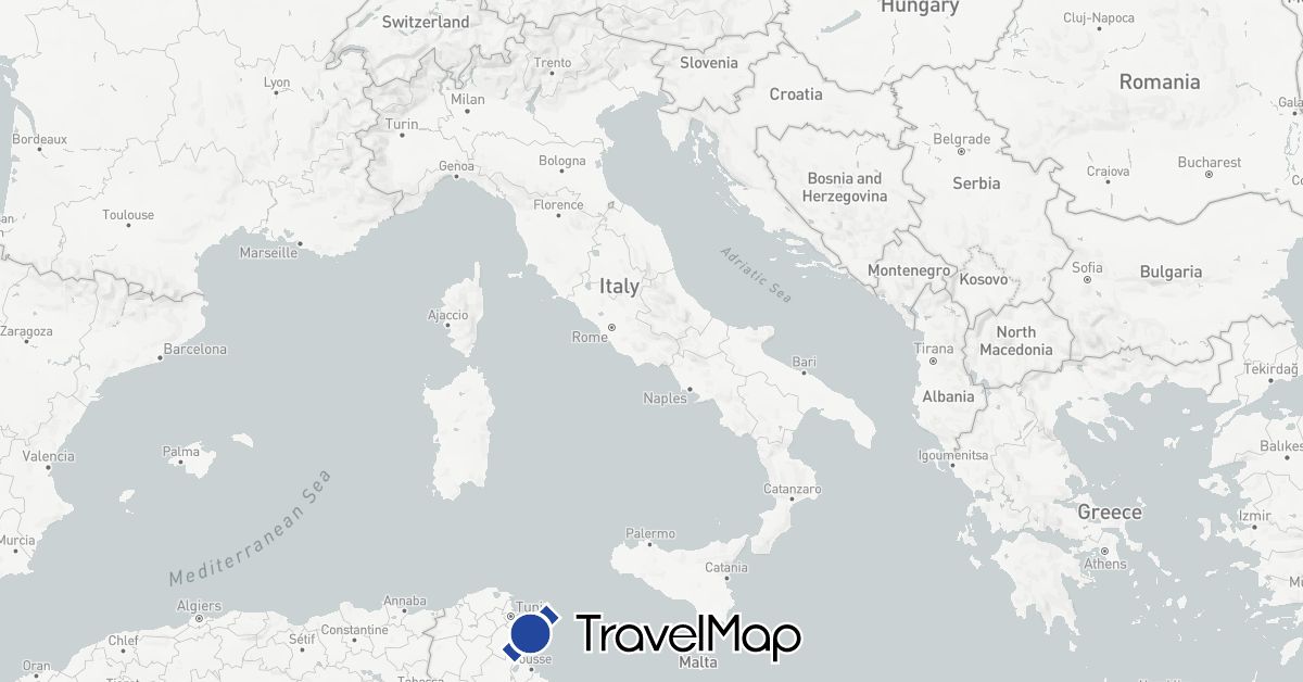 TravelMap itinerary: ev 8 in Spain, France, Greece, Croatia, Italy, Montenegro (Europe)